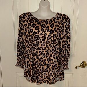 Stylish Leopard Print Women's Tunic Blouse